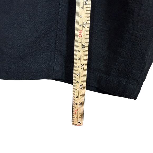 Tarse Linen Blend Wide Leg Harem Pants Black Drawstring Cropped Boho | Large - Picture 10 of 10